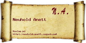 Neuhold Anett névjegykártya